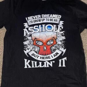 Black Red Skull graphic tee Gothic Tee